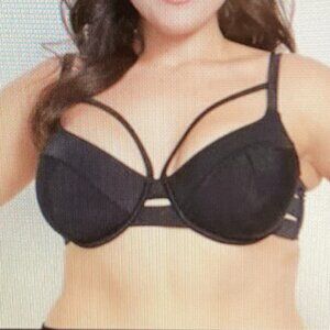 Cacique Swim Bikini Top Women Plus Size 38 DDD  Black